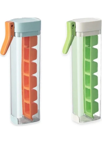 2pcs Tek Elle Presleme Buz Kafesi Serbest Bırakılması Kolay Donma 6 Bölme Buz Küfü Ev Yapımı Küçük Buz Kalıpları, A (Yurt Dışından)