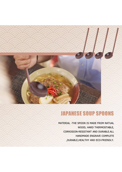 Japon 8.5 Inç Ramen El Işi Ahşap Çorba Kaşığı Ahşap Mutfak Eşyaları Mutfak, Ahşap Sıcak Tencere Kaşık 10 Adet (Yurt Dışından) modelleri