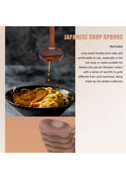 Japon 8.5 Inç Ramen El Işi Ahşap Çorba Kaşığı Ahşap Mutfak Eşyaları Mutfak, Ahşap Sıcak Tencere Kaşık 10 Adet (Yurt Dışından) fırsatları
