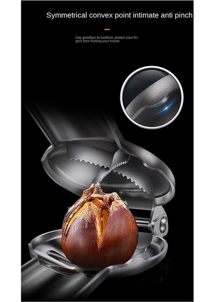 Paslanmaz Çelik Kestane Kelepçesi Kestane Açıcı Çok Fonksiyonlu Bombardıman ve Soyma Ceviz Kelepçe Somun Kestane Aracı (Yurt Dışından) fırsatları