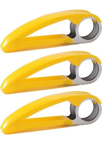 3pcs Gıda Manuel Dilimleyici Paslanmaz Çelik Gıda Dilimleyici Muz Çilek Salatalık Havuç Yumurta Dilimleyici Sebze Meyve Dilimleyici (Yurt Dışından)