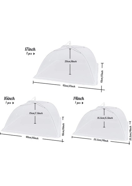 4 Paket Örgü Gıda Kapağı -14 Inç /16 Inç /17 Inç Pop -Up Gıda Kapağı Çadırı Yeniden Kullanılabilir ve Katlanabilir Gıda Ağları (Yurt Dışından) modelleri
