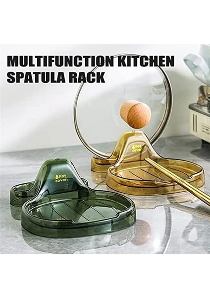 Çok Işlevli Mutfak Spatula Rafı, Çok Yönlü Pot Kapağı Kepçe Tutucu, Isıya Dayanıklı Pişirme Kaşık Tutucusu, Kapak Dinlenme B (Yurt Dışından) fırsatları