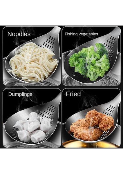 Skimmer Oluklu Kaşık, Konfor Saplı Paslanmaz Çelik ve Mutfak Pişirme ve Kızartma Için Asılı Delikler (Yurt Dışından) fırsatları