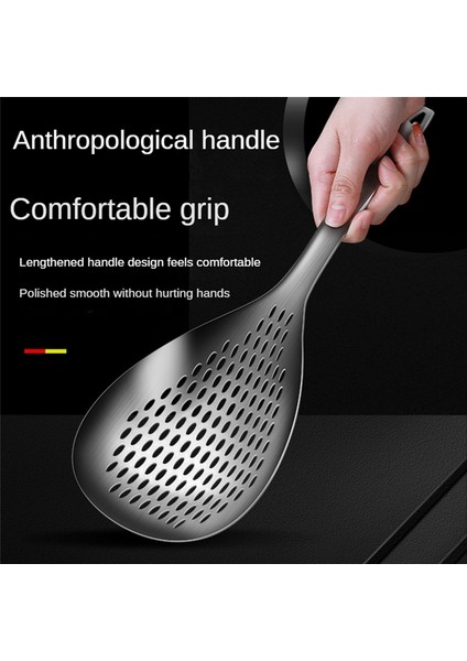 Skimmer Oluklu Kaşık, Konfor Saplı Paslanmaz Çelik ve Mutfak Pişirme ve Kızartma Için Asılı Delikler (Yurt Dışından) indirimleri