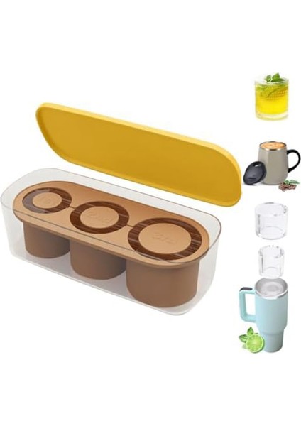 20-40 Oz Tumbler Için Kapaklı Silikon Buz Karesi Tepsisi, Kupa Için 3 Içi Boş Silindir Buz Karesi Kalıp, Mavi (Yurt Dışından) fiyatları