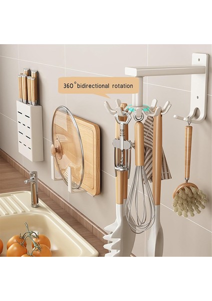 Mutfak Maddeleri Tutucu Pratik Döner Araç Kancası Tutucu Duvara Montajlı Pişirme Madde Rafı Dönebilir Ağır Hizmet Kancaları A (Yurt Dışından) fırsatları