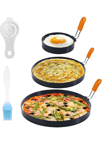 3 Paket Izgara Kızartma Yumurtası Için Yumurta Halkaları, 3,5 Inç Yumurta Halkası 6 Inçlik Gözleme Kalıbı 8 Inç Omlet Halka Yapışmaz (Yurt Dışından)