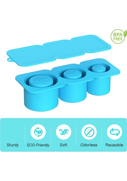 Kupa Bardak Fincanı Için Buz Küpü Tepsisi, Dondurucu Için Kapaklı Silindir Şeklindeki Silikon Buz Kalıbı, Kahverengi ve Kırmızı (Yurt Dışından) fırsatları