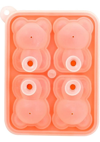 Yeni Dört Izgara Buz Tepsisi Kalıp Silikon Buz Tepsisi Ev Dondurma Popsicle Dondurur Buz Top Tepsi Kırmızı (Yurt Dışından)