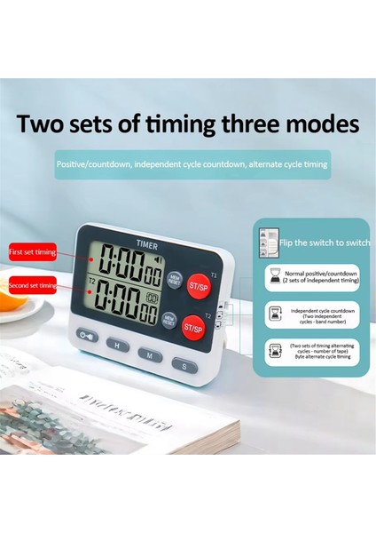 Dijital Mutfak Çift Grup Bisiklet Zamanlayıcısı Üç Zamanlama Seçenekleri, Sessiz/kapatın Hafıza Fonksiyonu Zamanlayıcı (Yurt Dışından) fırsatları