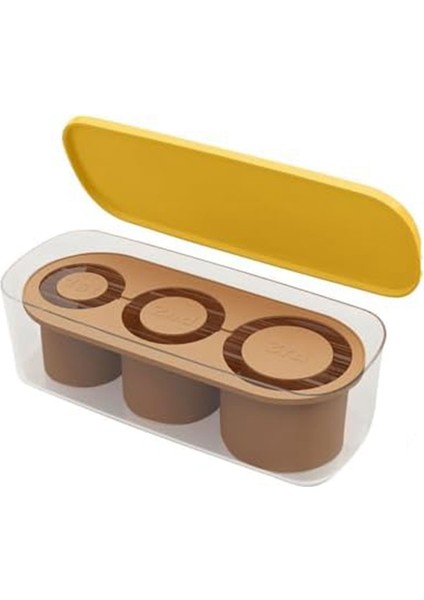 20-40 Oz Tumbler Için Kapaklı Silikon Buz Karesi Tepsisi, Kupa Için 3 Içi Boş Silindir Buz Karesi Kalıp, Kahverengi (Yurt Dışından)