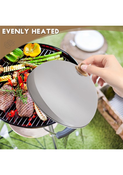 12 Inç Paslanmaz Çelik Peynir Eritme Kubbesi ve Buharda Pişirme Kapağı, Cilalı Biftek Örtüsü, Cloche Servis Yemek Kapağı, En Iyi Düz Üst Izgara Izgara Vb. (Yurt Dışından) fırsatları