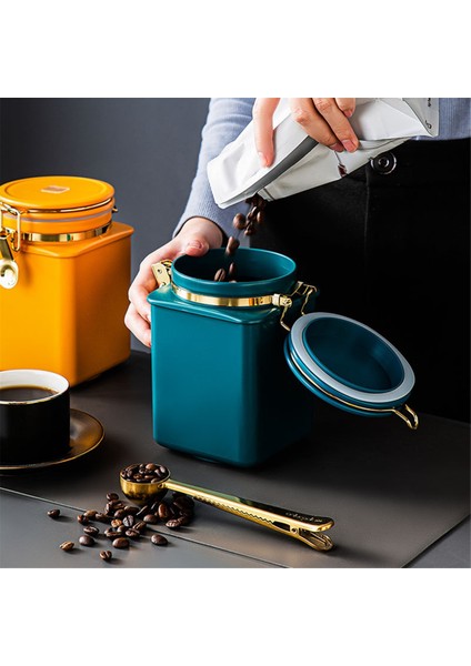 Kahve Çekirdeği Hava Geçirmez Olabilir Espresso Kahve Banyo Kepçe Kahve Tozu Sızdırmazlık Kavanozu Kahve Çekirdeği Depolama Tankı Gıda Konteyneri B (Yurt Dışından) fiyatları