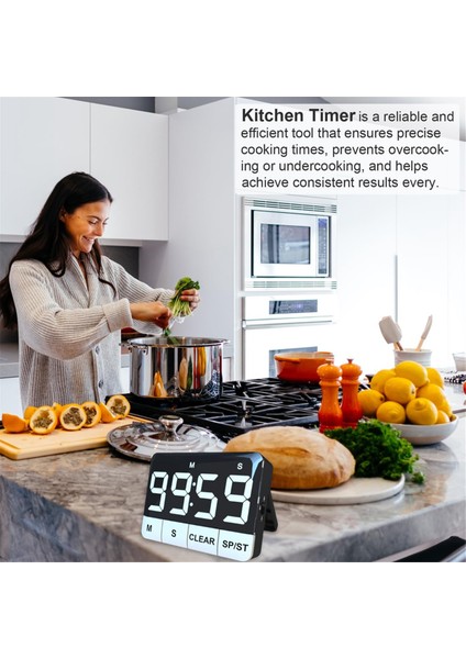 Mutfak Zamanlayıcısı, 120DB LED Ekranlı 120DB Yüksek Sesle Dijital Mutfak Zamanlayıcı Geri Sayımı, Count Up Countdown Manyetik Sayım Zamanlayıcısı (Yurt Dışından) fırsatları