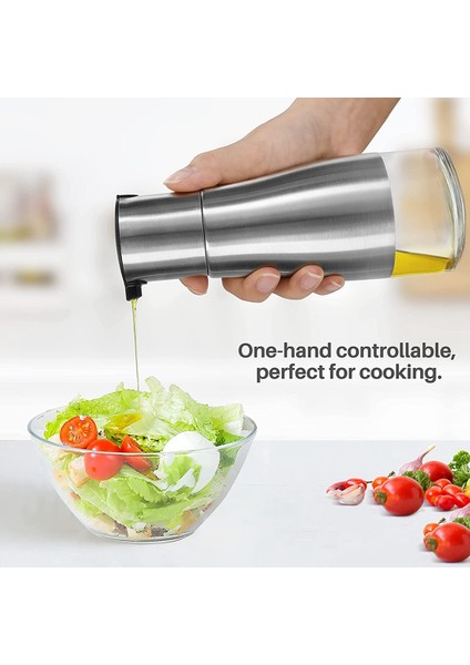 2pcs Zeytinyağı Şişesi Dispenser Seti, Yağ Dispenser Cruet Seti, Paslanmaz Çelik Zeytin Yağı Dispenser Zarif Cam Şişe (Yurt Dışından) modelleri