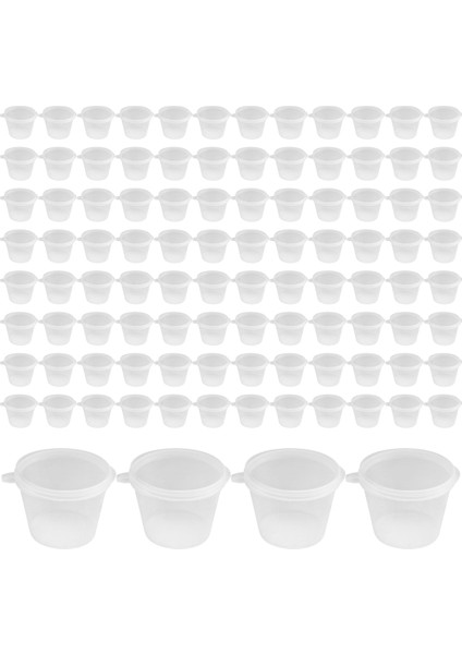 100 x 1oz Yuvarlak Gıda Kap Kapları Kapaklı, Menteşeli Soslar Yeniden Kullanılabilir Jöle Atış Fincanları Küçük Şarküteri Kap Restoranları (Yurt Dışından) fiyatları