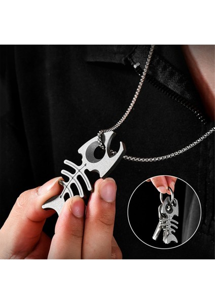 Titanyum Alaşım Balık Kemik Anahtarı - Çok Fonksiyonlu Şişe Açıcı, Açık Hava Aktiviteleri Için Taşınabilir Kolye Hediyesi B (Yurt Dışından) fırsatları