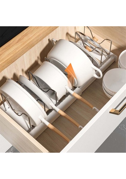 Mutfak Dolabı Organizatörü Için Dolap Kılavuzu Dallı Pan Organizatör Rafı Altında Genişletilebilir Tavalar ve Saks Kapak Organizatör Rafı (Yurt Dışından) fırsatları