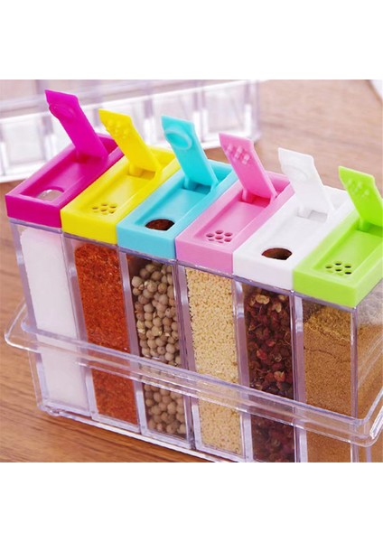 Baharat Kavanoz Seti Tuzlu Biber Baharat Şişesi Renkli Kapak Mutfak Baharat Şişesi Depolama Konteyner Baharat Rafı (Yurt Dışından) modelleri