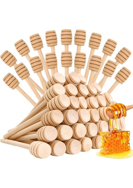 100 Adet Bal Kepçe Çubukları Mini Bal Kepçeleri 6 Inç Ahşap Bal Kepçesi Bal Kepçesi Kepçe Karıştırıcılar Petek Çubuğu (Yurt Dışından)
