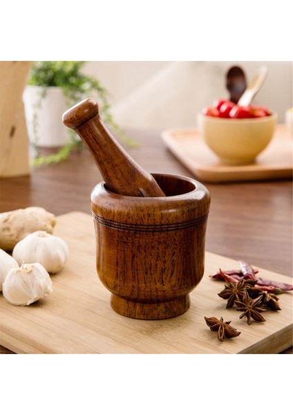 Ahşap Harç ve Havaneli Set, Harç ve Havaneli Ahşap Ahşap Harç Havaneli Öğütme Kase Set Sarımsak Ezme Pot Mutfak Aleti (Yurt Dışından) fiyatları