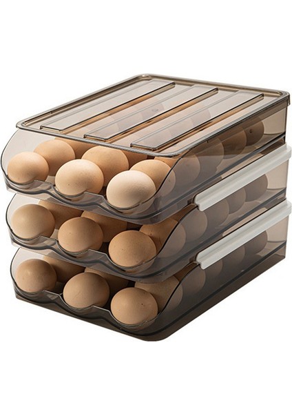 Buzdolabı Için Yumurta Tutucu, Buzdolabı Için Otomatik Yuvarlanan Yumurta Kabı, Istiflenebilir Buzdolabı Organizatörleri ve Depolama+Kapak, Bir (Yurt Dışından) modelleri
