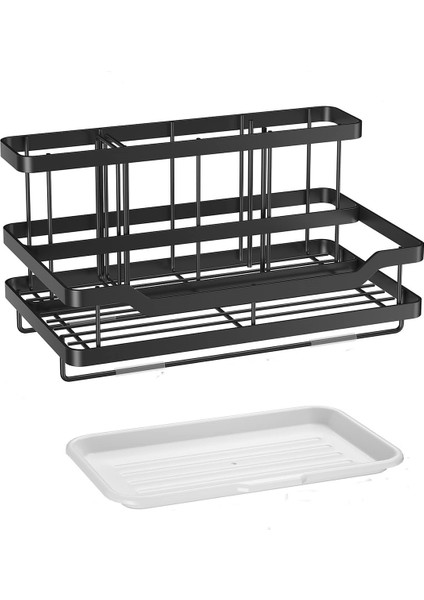 Mutfak Lavabo Depolama Rafı Paslanmaz Çelik Mutfak Lavabo Tezgah Depolama Tutucu Çok Fonksiyonlu Sünger Havlu Tahliye Tutucu (Yurt Dışından)