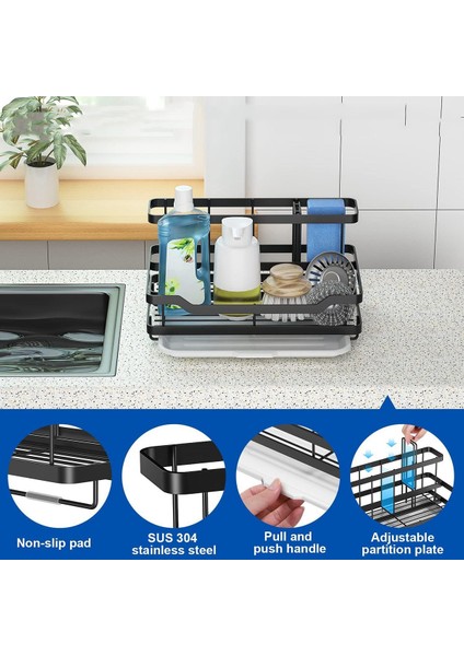 Mutfak Lavabo Depolama Rafı Paslanmaz Çelik Mutfak Lavabo Tezgah Depolama Tutucu Çok Fonksiyonlu Sünger Havlu Tahliye Tutucu (Yurt Dışından) modelleri