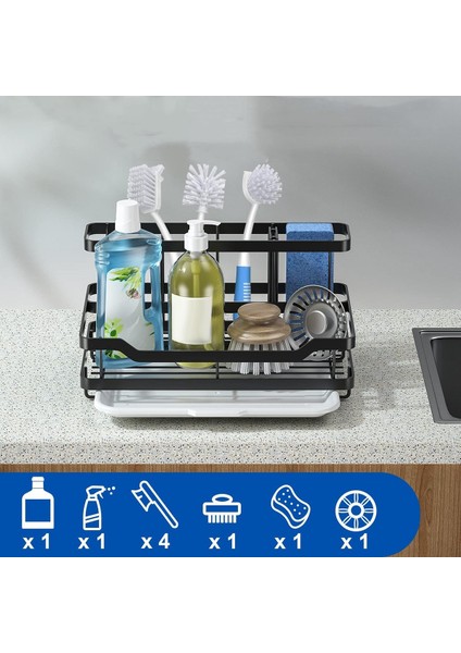 Mutfak Lavabo Depolama Rafı Paslanmaz Çelik Mutfak Lavabo Tezgah Depolama Tutucu Çok Fonksiyonlu Sünger Havlu Tahliye Tutucu (Yurt Dışından) fırsatları