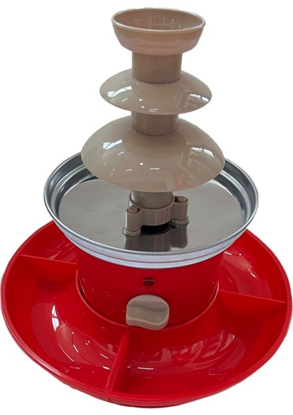 Servis Tepsisi Dahil Çikolata Çeşmesi Mini Fondü Seti, Sıcak Eritme Kabı Tabanı ile Elektrikli 3 Katmanlı Makine.eu Fiş (Yurt Dışından)