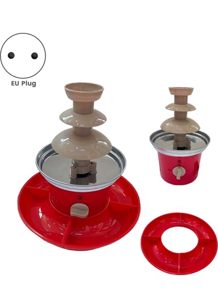 Servis Tepsisi Dahil Çikolata Çeşmesi Mini Fondü Seti, Sıcak Eritme Kabı Tabanı ile Elektrikli 3 Katmanlı Makine.eu Fiş (Yurt Dışından) modelleri