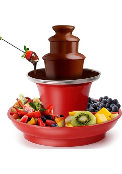Servis Tepsisi Dahil Çikolata Çeşmesi Mini Fondü Seti, Sıcak Eritme Kabı Tabanı ile Elektrikli 3 Katmanlı Makine.eu Fiş (Yurt Dışından) fırsatları