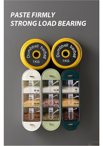 Baharat Kutusu Çeşni Tencere Çeşni Şişe Biber Şeker Tuzu Baharat Depolama Tankı Duvar B (Yurt Dışından) fırsatları