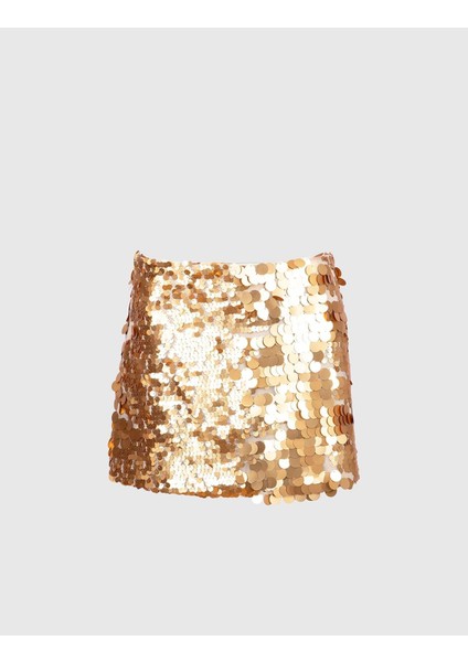 Simona Altın Renk Kadın Etek