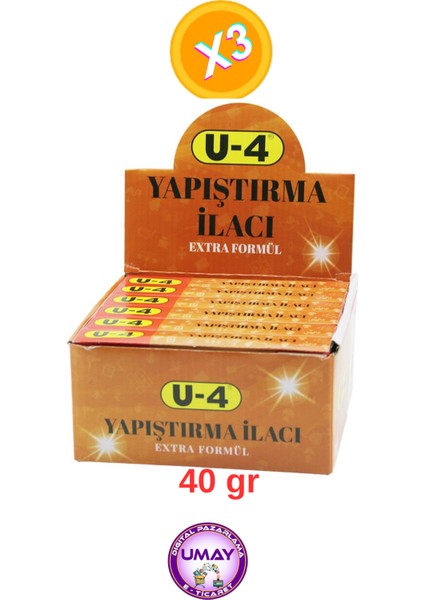 3 Adet Yapıştırma Ilacı (Deri, Kösele, Lastik, Kumaş Porselen Bakalit ve Ağaç Yapıştırıcı) [40 Gr] fiyatları