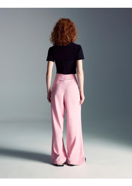 Lissa Krep Pembe Kadın Pantolon