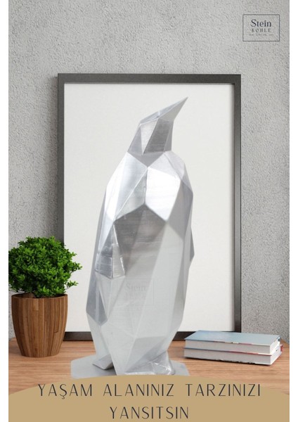 Dekoratif Penguen Biblo Heykel El Yapımı Hediyelik Süs Eşyası Poly Model Tasarım Ürünü