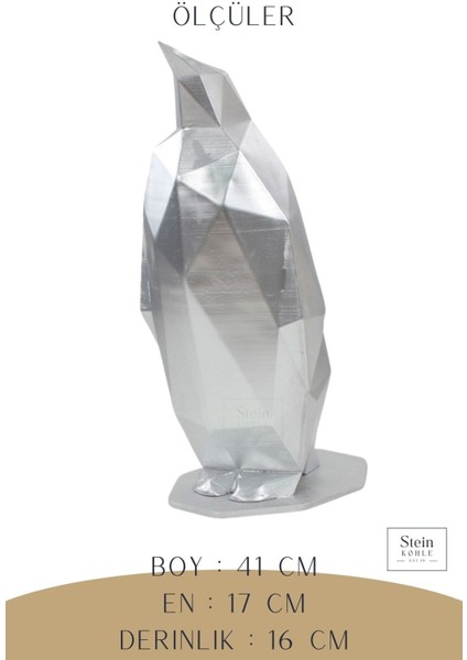 Dekoratif Penguen Biblo Heykel El Yapımı Hediyelik Süs Eşyası Poly Model Tasarım Ürünü