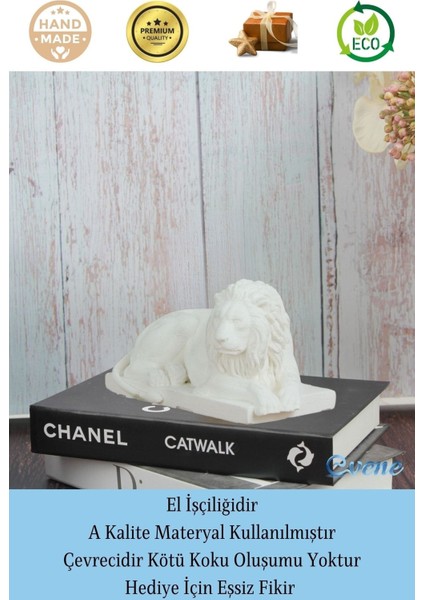 Dekoratif Biblo Yeleli Aslan Heykel El Yapımı Hediyelik Süs Eşyası Model Aslan3