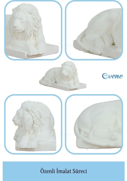 Dekoratif Biblo Yeleli Aslan Heykel El Yapımı Hediyelik Süs Eşyası Model Aslan3