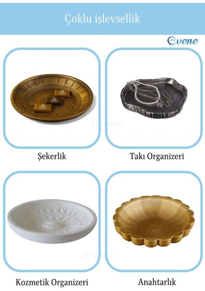 Şekerlik Altın Eskitme Renk Sunumluk Drajelik Dekoratif Tabak Üçgen Model