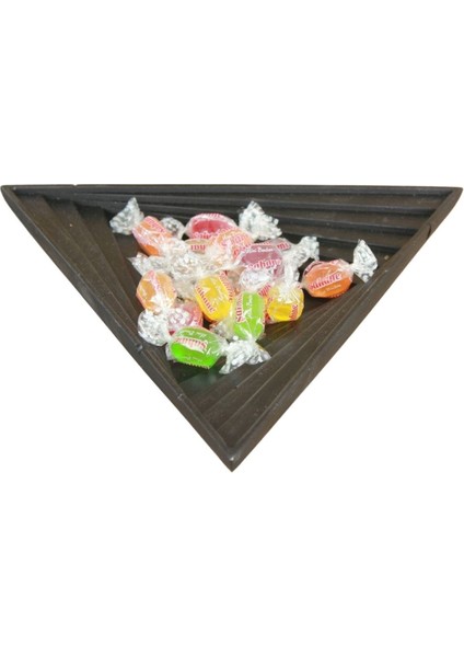 Şekerlik Siyah Renk Sunumluk Drajelik Dekoratif Tabak Üçgen Model
