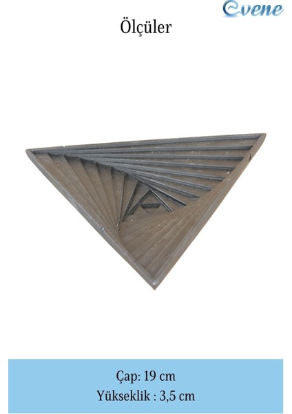 Şekerlik Siyah Renk Sunumluk Drajelik Dekoratif Tabak Üçgen Model