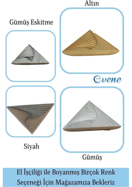 Şekerlik Siyah Renk Sunumluk Drajelik Dekoratif Tabak Üçgen Model