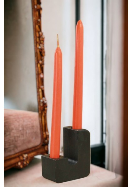 Şamdan Mumluk Siyah Tealight Ve Şamdan Mum Uyumlu Model 12