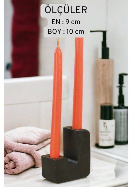 Şamdan Mumluk Siyah Tealight Ve Şamdan Mum Uyumlu Model 12