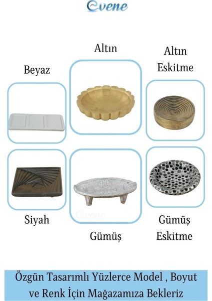 Şekerlik Altın Eskitme Renk Sunumluk Drajelik Dekoratif Tabak Model 7