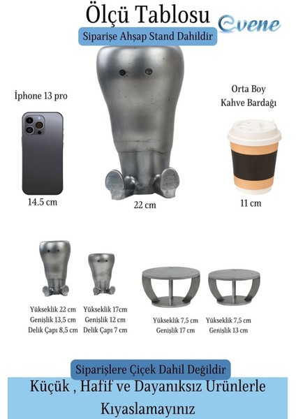 Ahşap Ayaklı Beton Saksı Büyük Boy Set 2 Adet Havuç Model