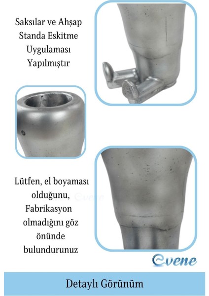 Ahşap Ayaklı Beton Saksı Büyük Boy Set 2 Adet Havuç Model